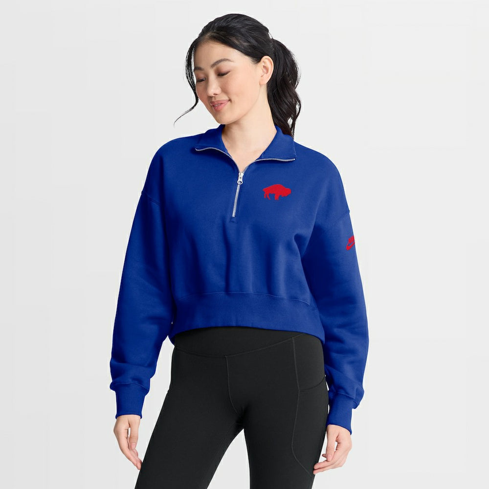 Buffalo Bills Women's Phoenix Fleece Quarter-Zip Sweatshirt Royal | Nike for Sale