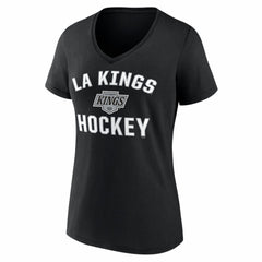 Los Angeles Kings Logo Athletic Women's Arch Victory V-Neck T-Shirt - Black - NHL
