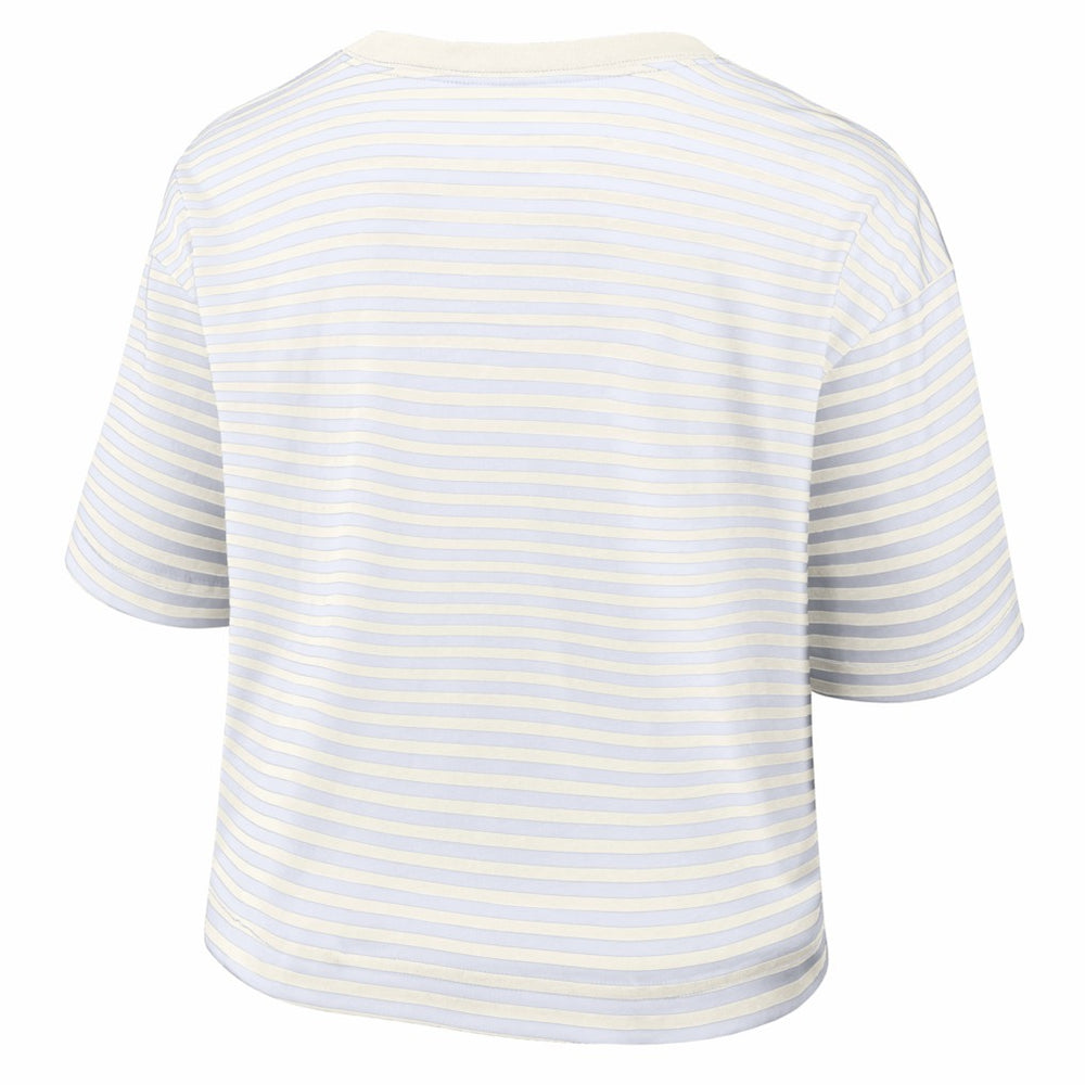 Buffalo Bills Women's Striped Cropped T-Shirt White/Cream | Nike for Sale