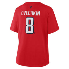 Alexander Ovechkin Washington Capitals Fanatics Women's Authentic Stack Name & Number T-Shirt - Red - NHL