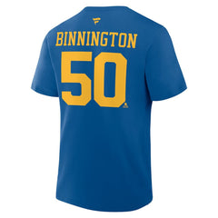 Jordan Binnington St. Louis Blues Fanatics Authentic Stack Name & Number T-Shirt - Blue - NHL
