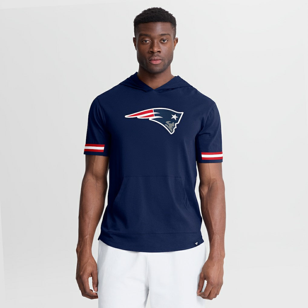 New England Patriots Optimal Play Short Sleeve Hooded T-Shirt Navy | Fanatics
