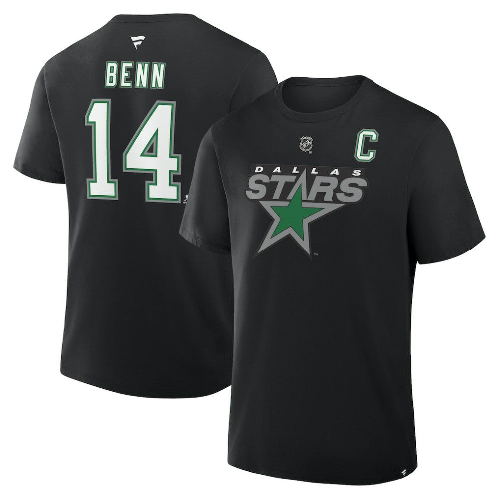 Jamie Benn Dallas Stars Fanatics Authentic Stack Name & Number T-Shirt - Black - NHL