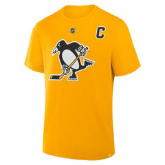 Sidney Crosby Pittsburgh Penguins Fanatics Authentic Stack Name & Number T-Shirt - Gold - NHL