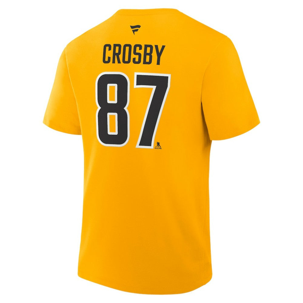 Sidney Crosby Pittsburgh Penguins Fanatics Authentic Stack Name & Number T-Shirt - Gold - NHL