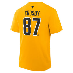 Sidney Crosby Pittsburgh Penguins Fanatics Authentic Stack Name & Number T-Shirt - Gold - NHL