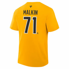 Evgeni Malkin Pittsburgh Penguins Fanatics Authentic Stack Name & Number T-Shirt - Gold - NHL