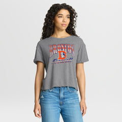 Denver Broncos Women's Overplayed Tribute Tri-Blend Boxy T-Shirt Heather Gray | Fanatics