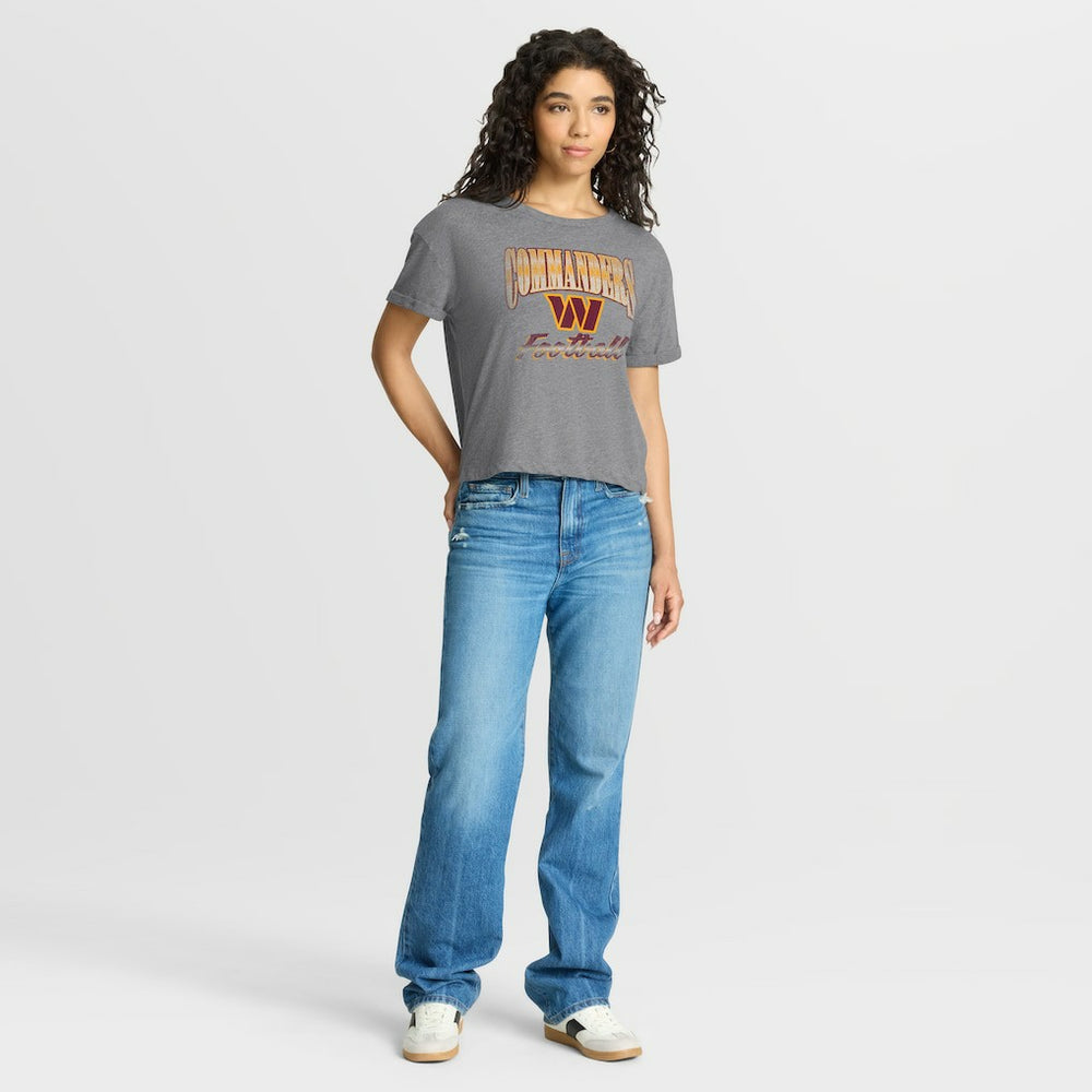 Washington Commanders Women's Overplayed Tribute Tri-Blend Boxy T-Shirt Heather Gray | Fanatics