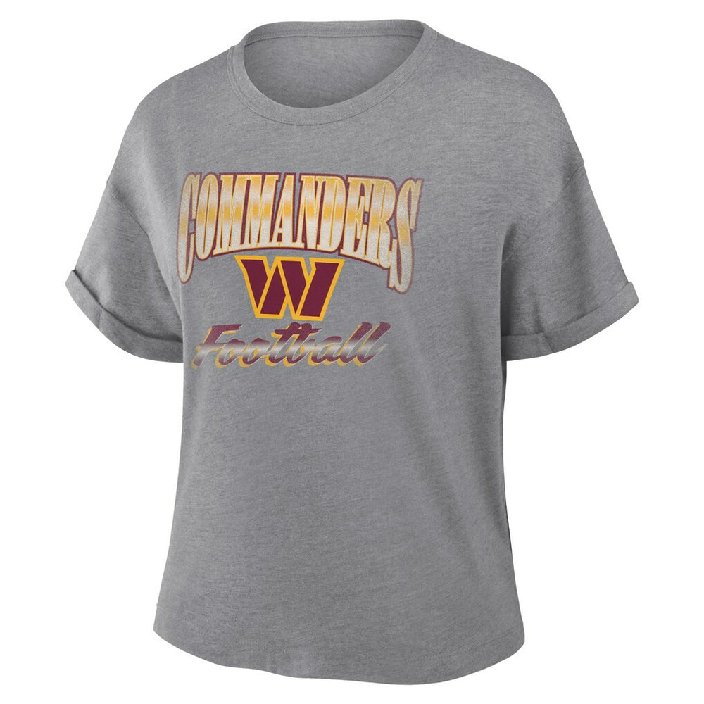 Washington Commanders Women's Overplayed Tribute Tri-Blend Boxy T-Shirt Heather Gray | Fanatics