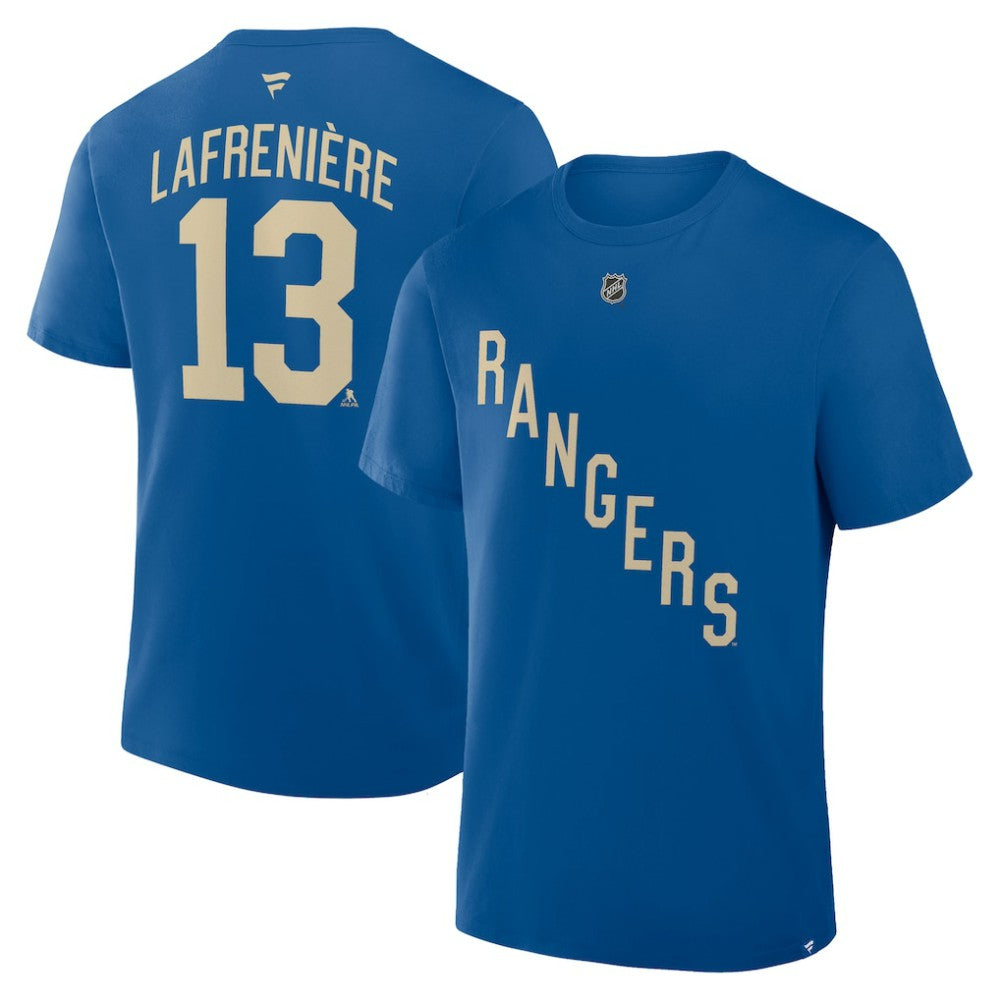 Alexis Lafreniere New York Rangers Fanatics Authentic Stack Name & Number T-Shirt - Blue - NHL