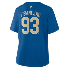 Mika Zibanejad New York Rangers Fanatics Women's Authentic Stack Name & Number T-Shirt - Blue - NHL