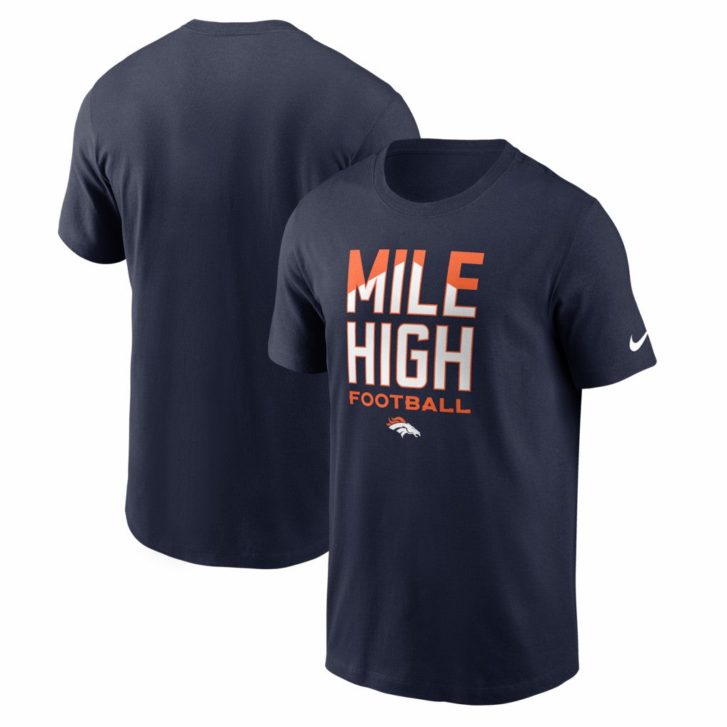 Denver Broncos Mile High Football T-Shirt Navy | Nike for Sale