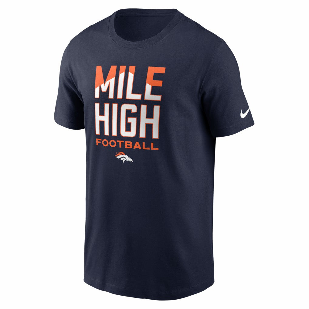 Denver Broncos Mile High Football T-Shirt Navy | Nike for Sale