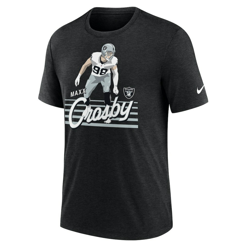 Maxx Crosby Las Vegas Raiders Player Graphic T-Shirt Heather Black | Nike for Sale