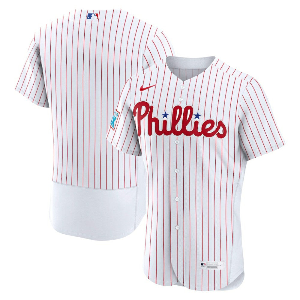 Philadelphia Phillies Nike Home Sponsor Patch Authentic Jersey - MLB