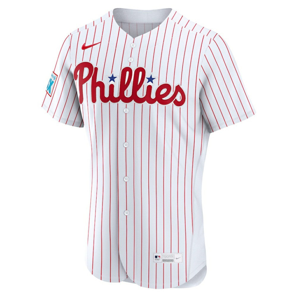 Philadelphia Phillies Nike Home Sponsor Patch Authentic Jersey - MLB