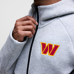 Washington Commanders Tech Fleece Raglan Full-Zip Windrunner Hoodie Heather Gray | Nike for Sale