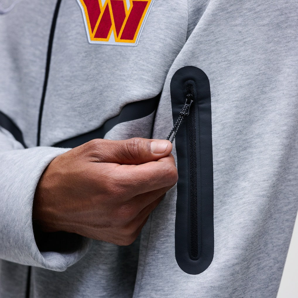 Washington Commanders Tech Fleece Raglan Full-Zip Windrunner Hoodie Heather Gray | Nike for Sale