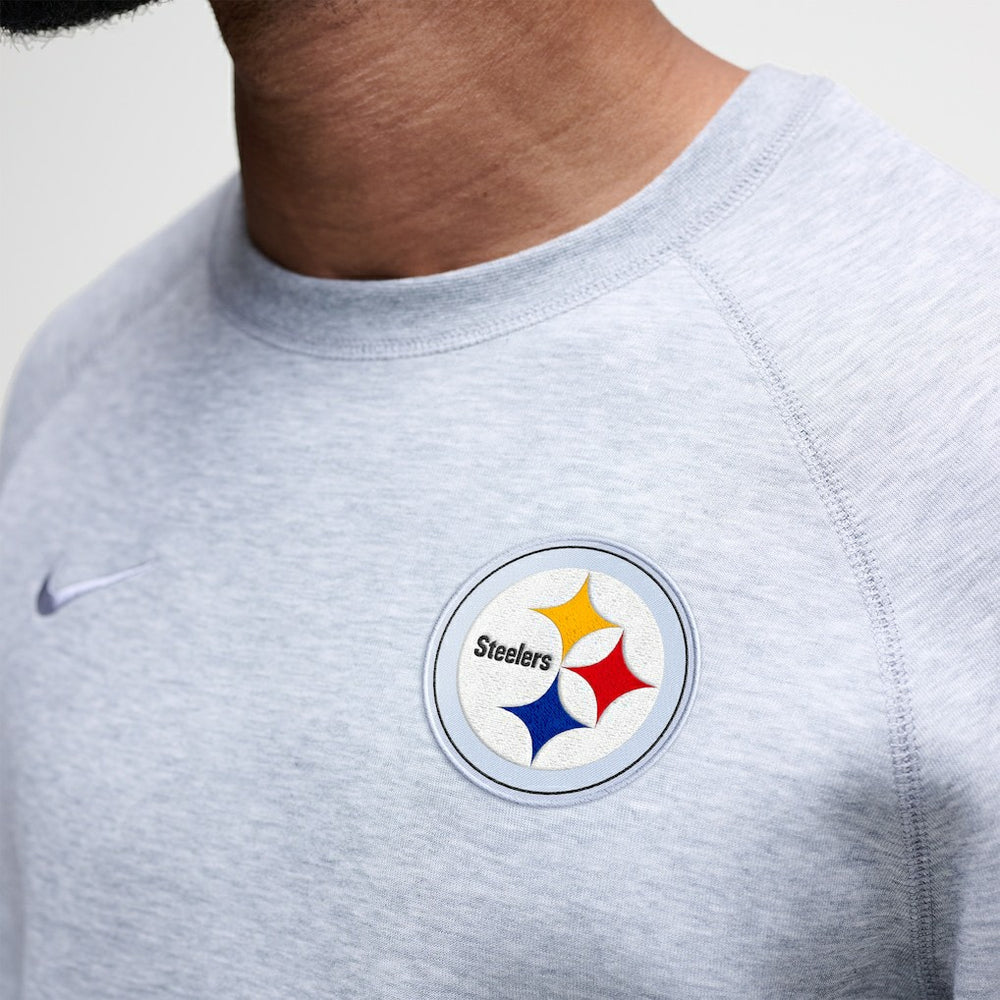 Pittsburgh Steelers Tech Fleece Raglan Sweatshirt Heather Gray | Nike for Sale