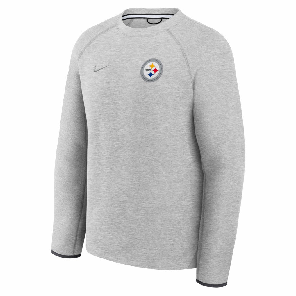 Pittsburgh Steelers Tech Fleece Raglan Sweatshirt Heather Gray | Nike for Sale
