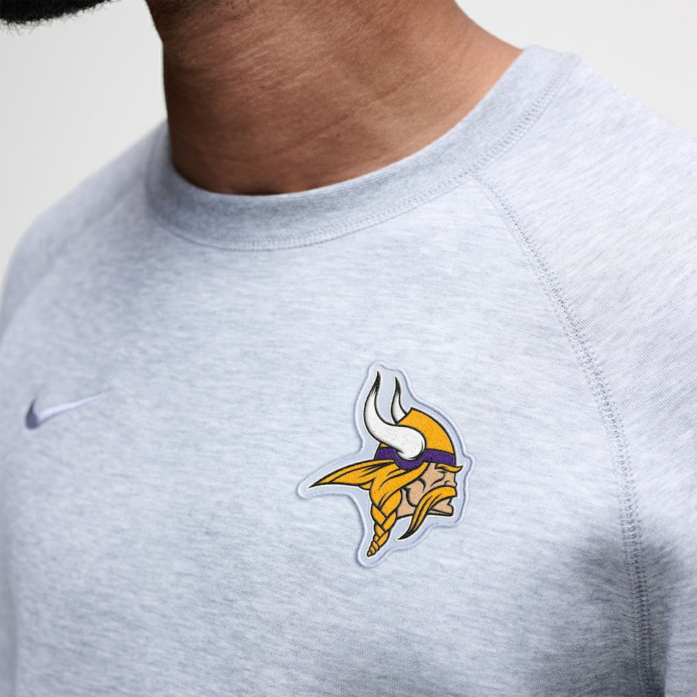 Minnesota Vikings Tech Fleece Raglan Sweatshirt Heather Gray | Nike for Sale