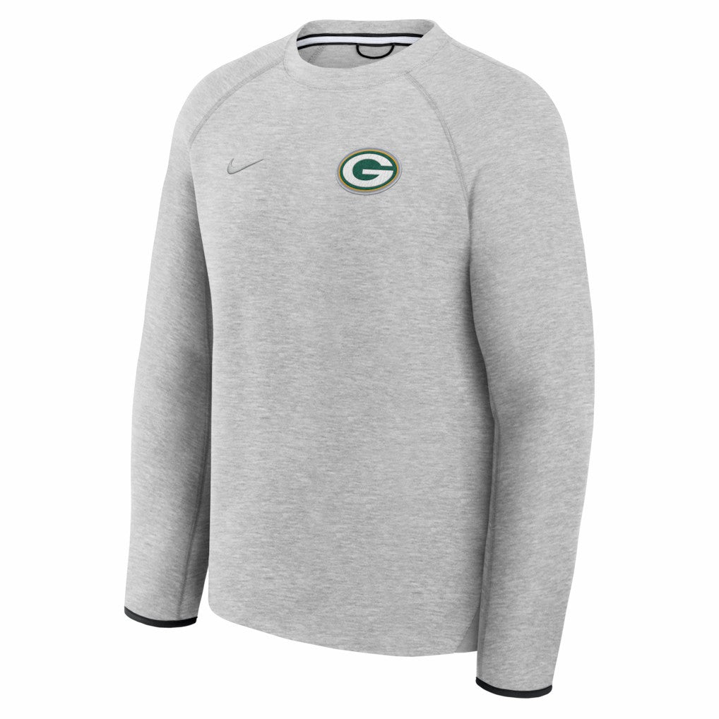 Green Bay Packers Tech Fleece Raglan Sweatshirt Heather Gray | Nike for Sale