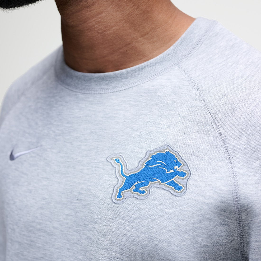 Detroit Lions Tech Fleece Raglan Sweatshirt Heather Gray | Nike for Sale