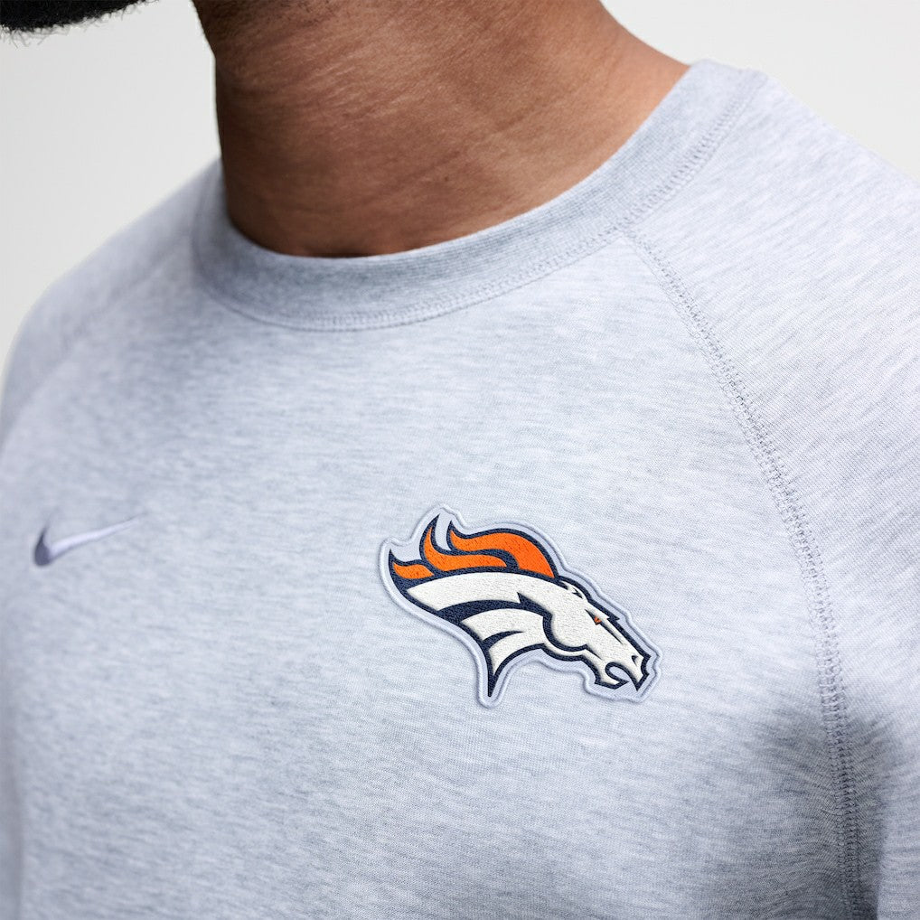 Denver Broncos Tech Fleece Raglan Sweatshirt Heather Gray | Nike for Sale
