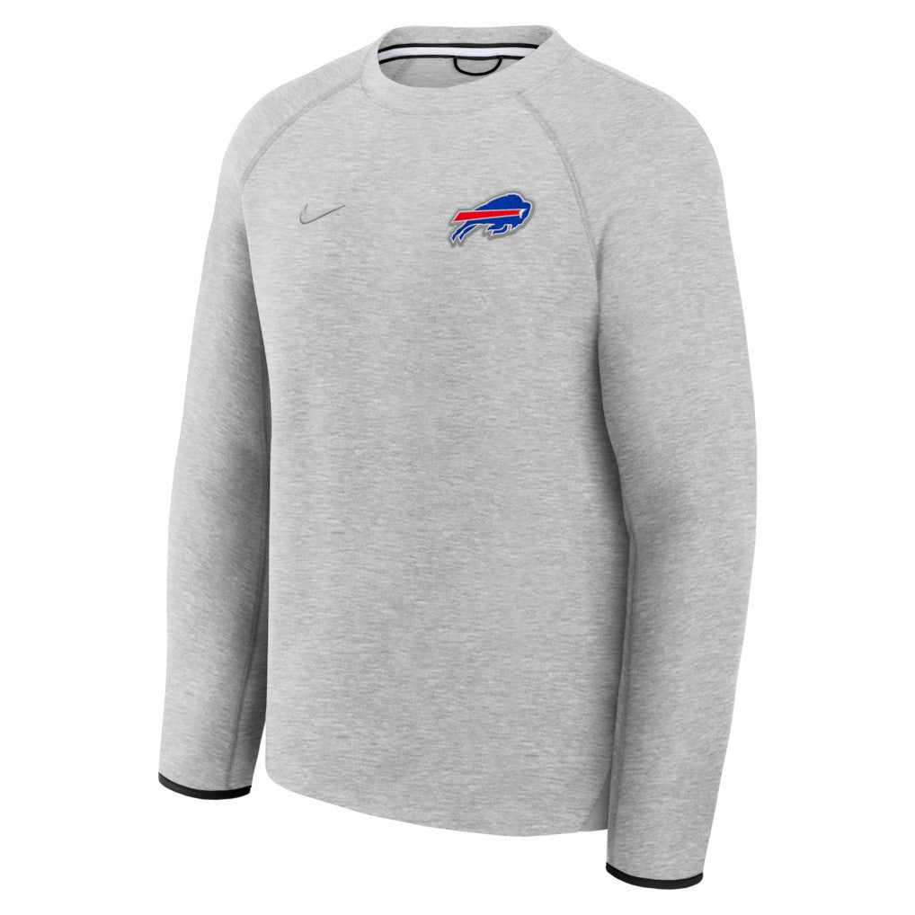 Buffalo Bills Tech Fleece Raglan Sweatshirt Heather Gray | Nike for Sale