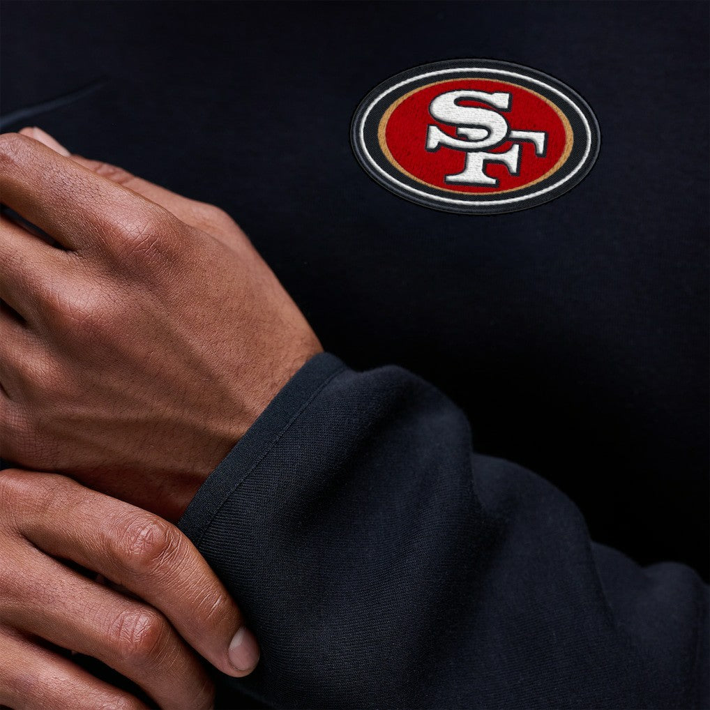 San Francisco 49ers Tech Fleece Raglan Sweatshirt Black | Nike for Sale