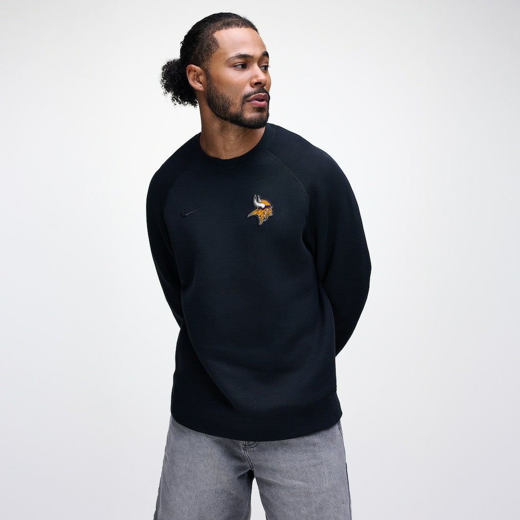 Minnesota Vikings Tech Fleece Raglan Sweatshirt Black | Nike for Sale