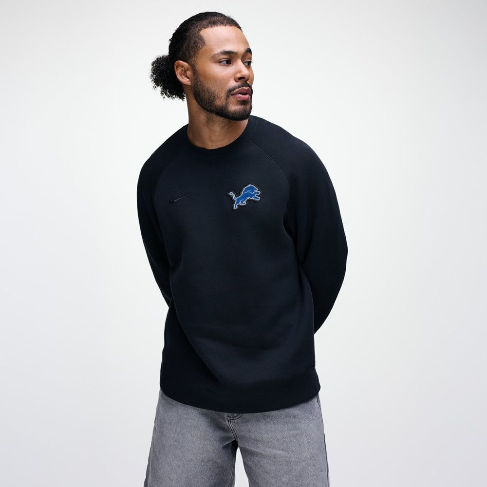 Detroit Lions Tech Fleece Raglan Sweatshirt Black | Nike for Sale