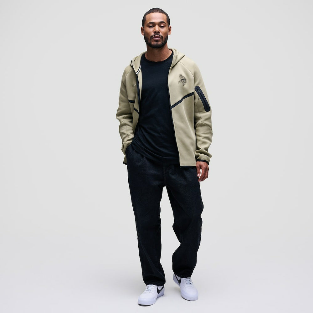 Minnesota Vikings Tech Fleece Raglan Full-Zip Windrunner Hoodie Olive | Nike for Sale