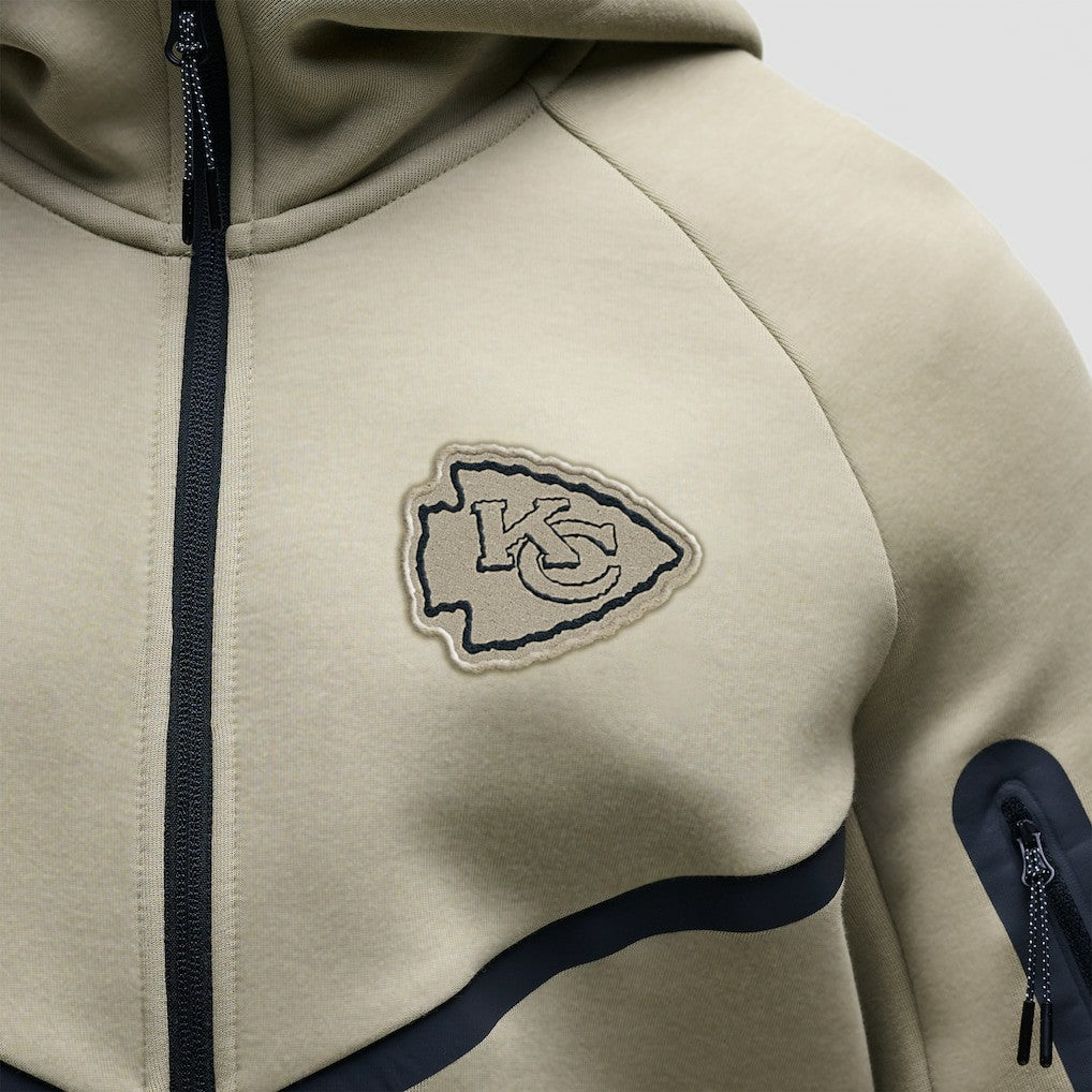 Kansas City Chiefs Tech Fleece Raglan Full-Zip Windrunner Hoodie Olive | Nike for Sale