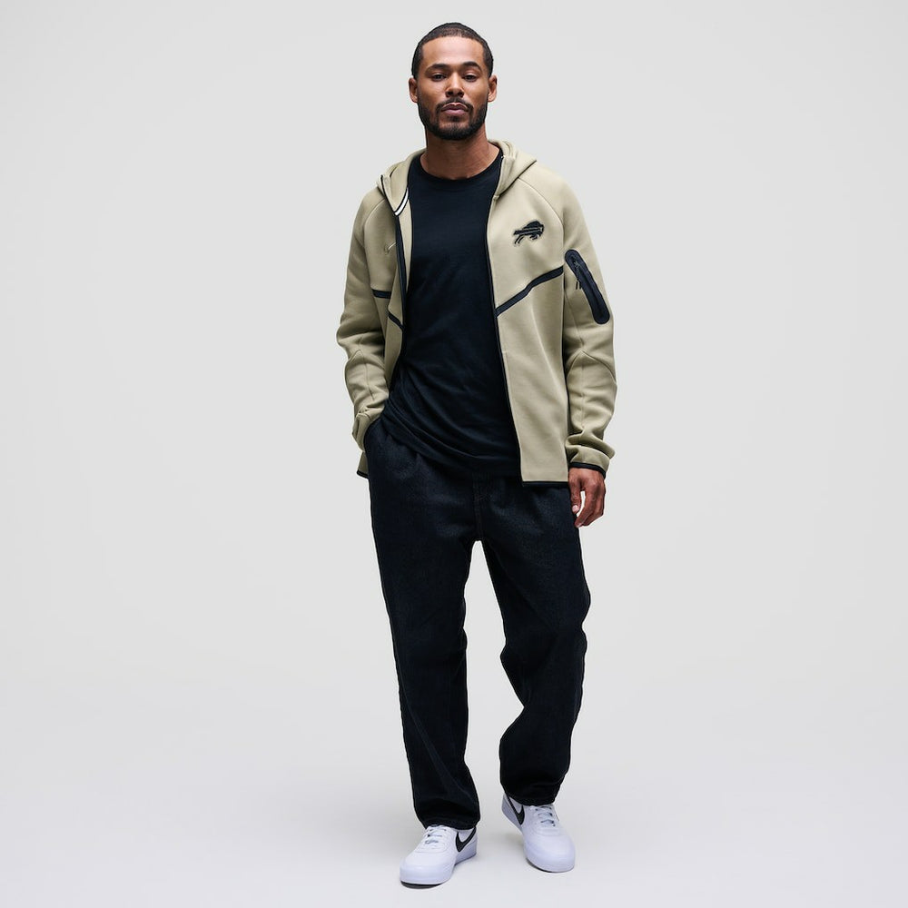 Buffalo Bills Tech Fleece Raglan Full-Zip Windrunner Hoodie Olive | Nike for Sale