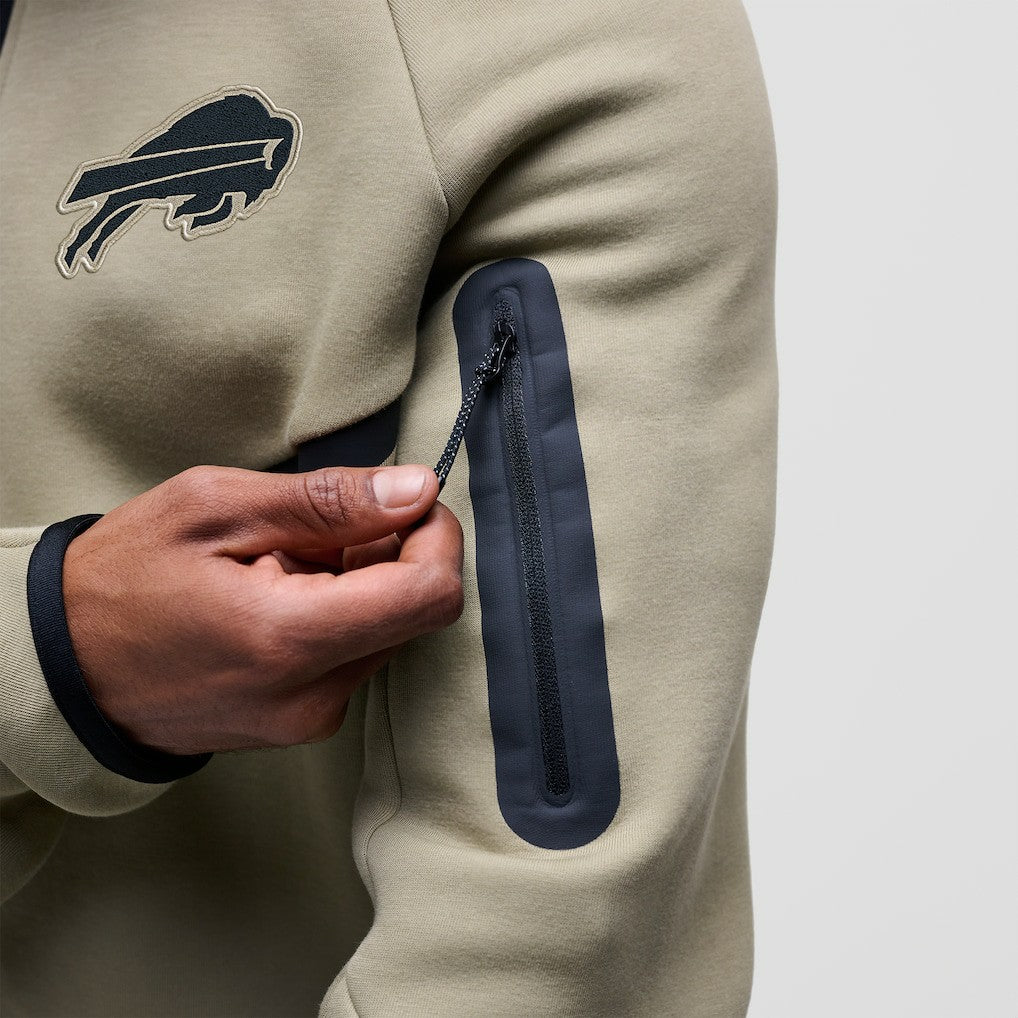 Buffalo Bills Tech Fleece Raglan Full-Zip Windrunner Hoodie Olive | Nike for Sale