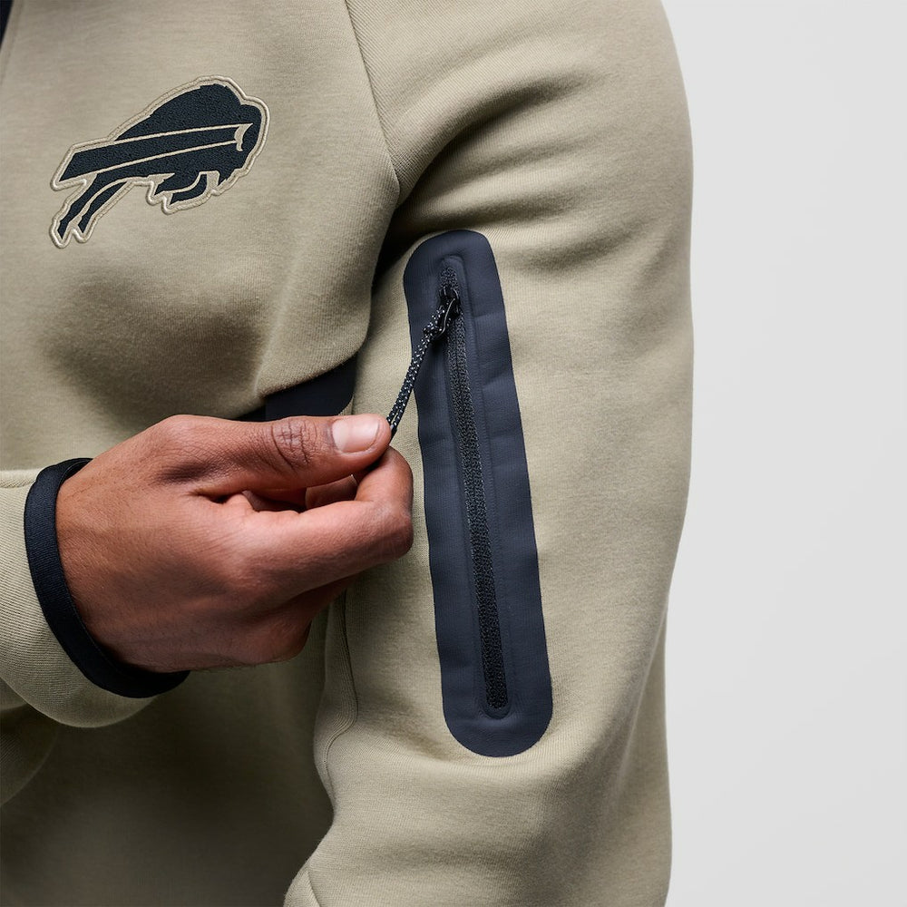 Buffalo Bills Tech Fleece Raglan Full-Zip Windrunner Hoodie Olive | Nike for Sale