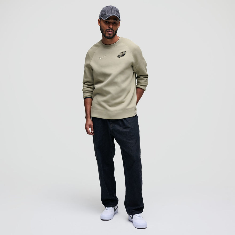 Philadelphia Eagles Tech Fleece Raglan Sweatshirt Olive | Nike for Sale