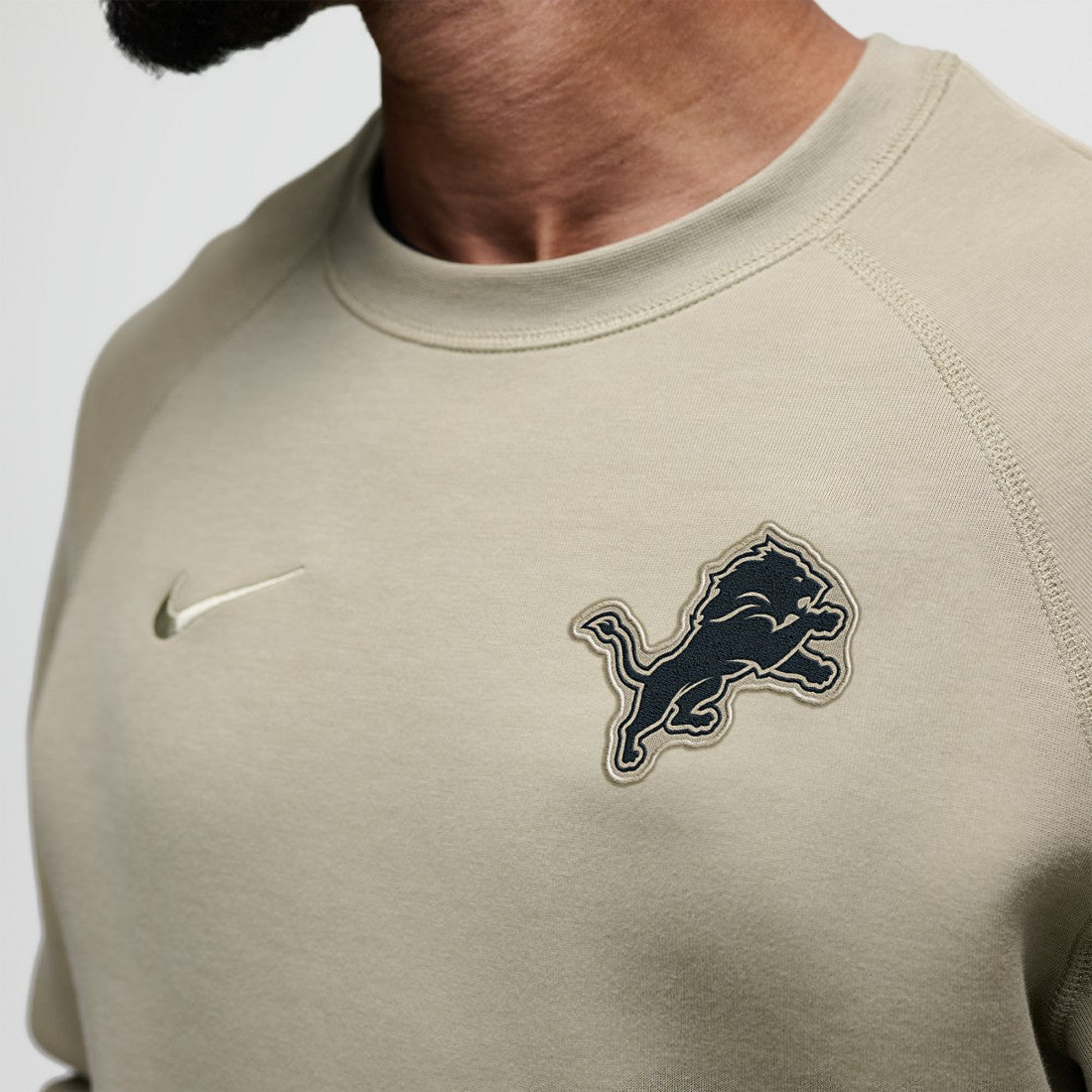 Detroit Lions Tech Fleece Raglan Sweatshirt Olive | Nike for Sale