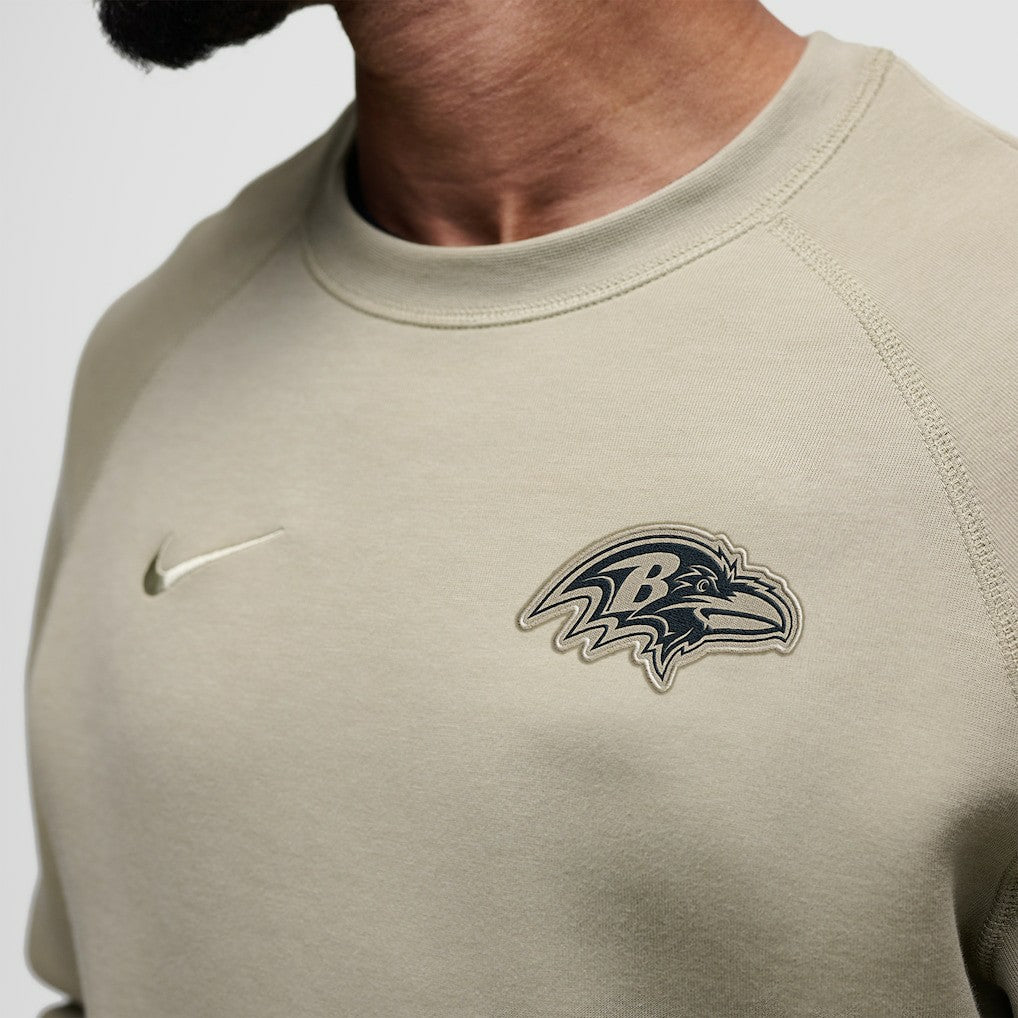 Baltimore Ravens Tech Fleece Raglan Sweatshirt Olive | Nike for Sale