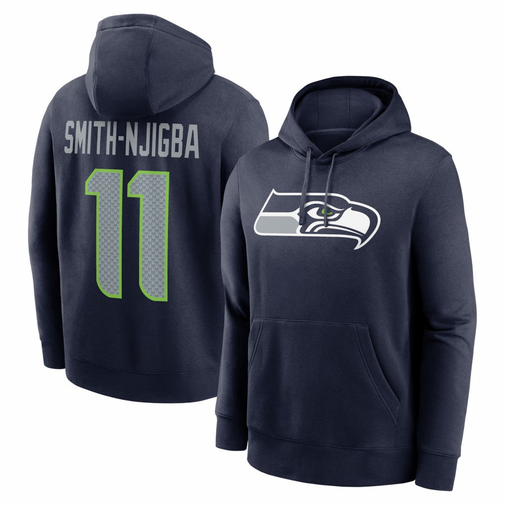 Jaxon Smith-Njigba Seattle Seahawks Name & Number Fleece Hoodie Navy | Nike for Sale