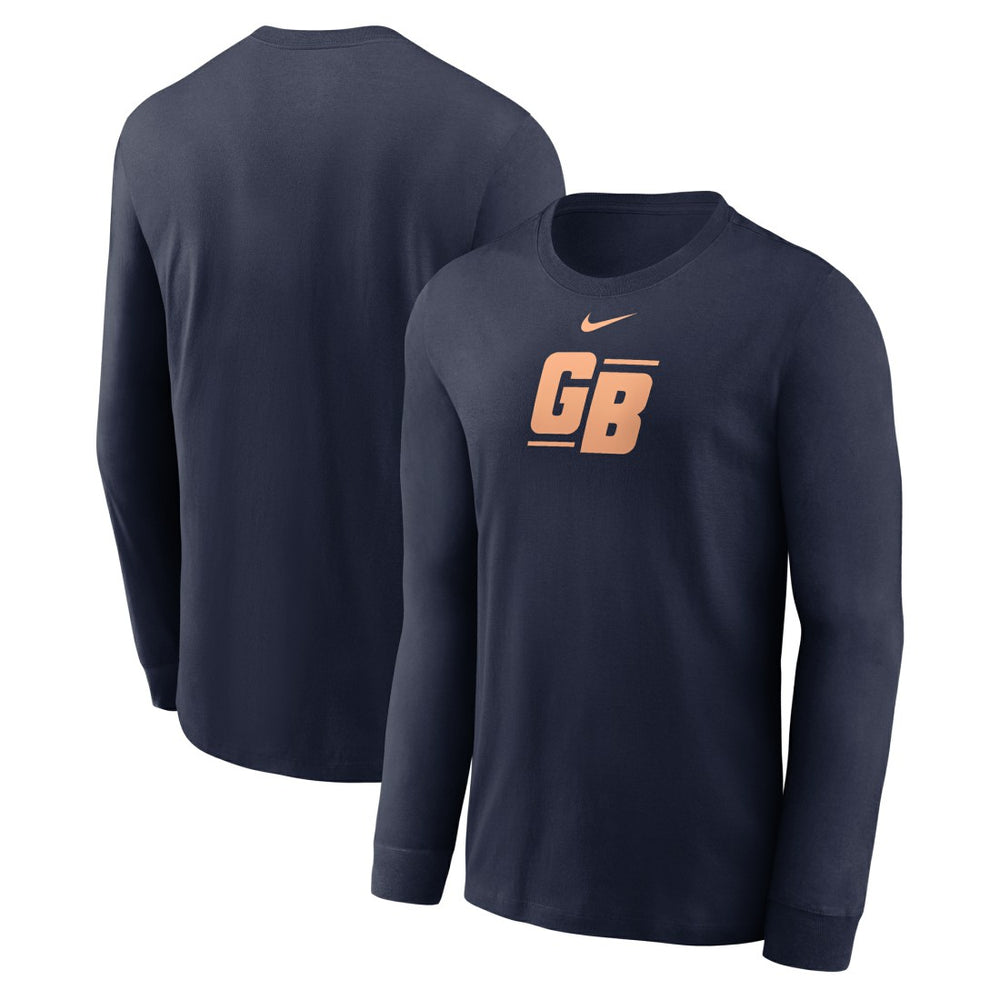 Green Bay Packers Essential Long-Sleeve T-Shirt Navy | Nike for Sale