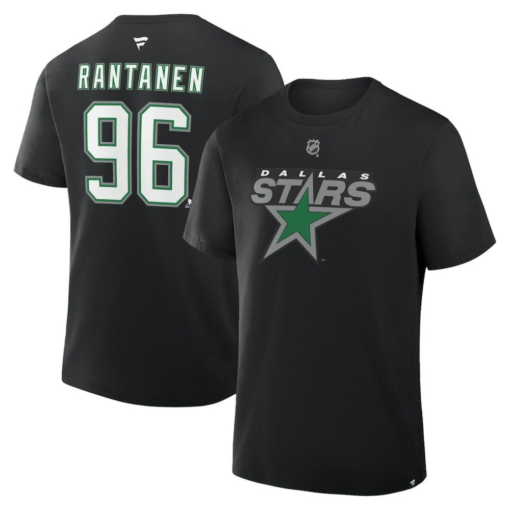 Mikko Rantanen Dallas Stars Fanatics Authentic Stack Name & Number T-Shirt - Black - NHL