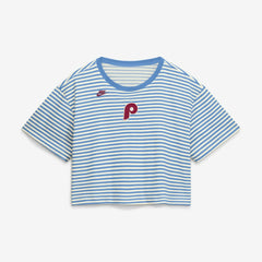 Philadelphia Phillies Nike Women's Cooperstown Collection Striped Cropped T-Shirt - MLB