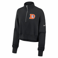 Denver Broncos Women's Legacy Phoenix Fleece Cropped Half-Zip Sweatshirt Black | Nike for Sale