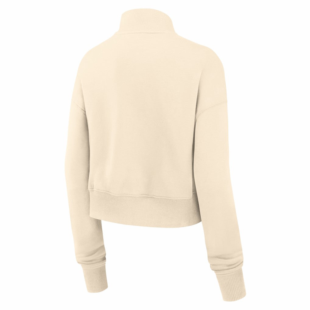 Denver Broncos Women's Legacy Phoenix Fleece Cropped Half-Zip Sweatshirt Cream | Nike for Sale