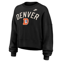 Denver Broncos Women's Oversized High Hip Legacy Arch Phoenix Fleece Sweatshirt Black | Nike for Sale