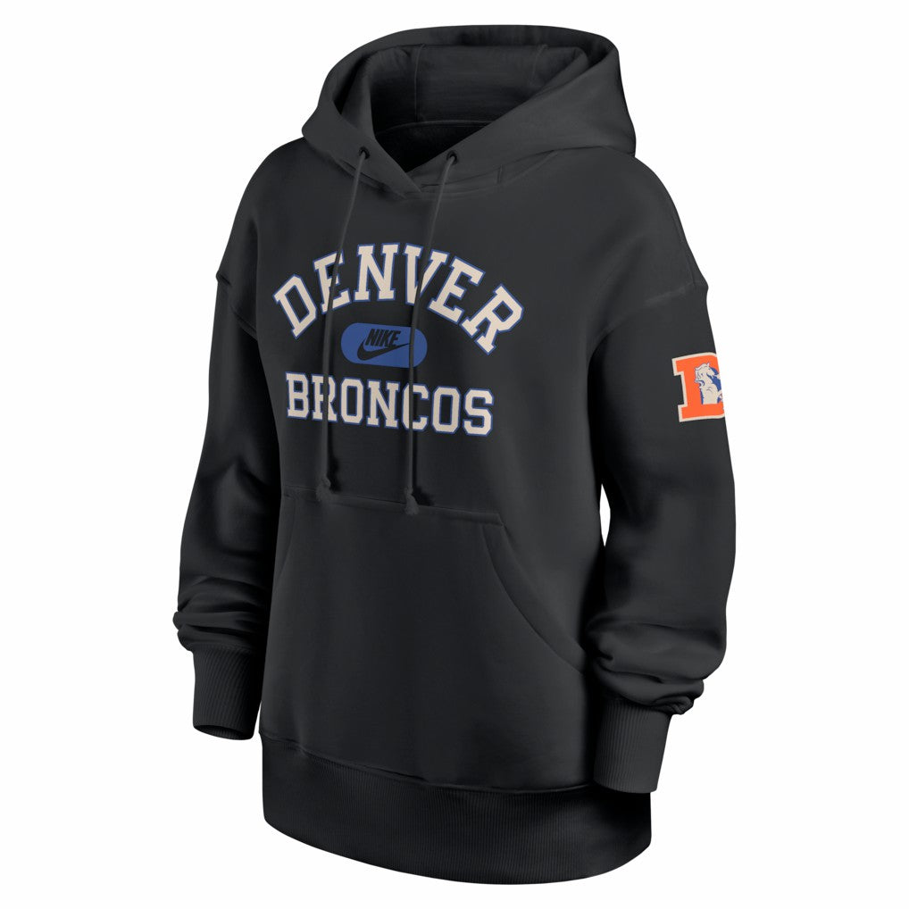Denver Broncos Women's Oversized Legacy Phoenix Hoodie Black | Nike for Sale