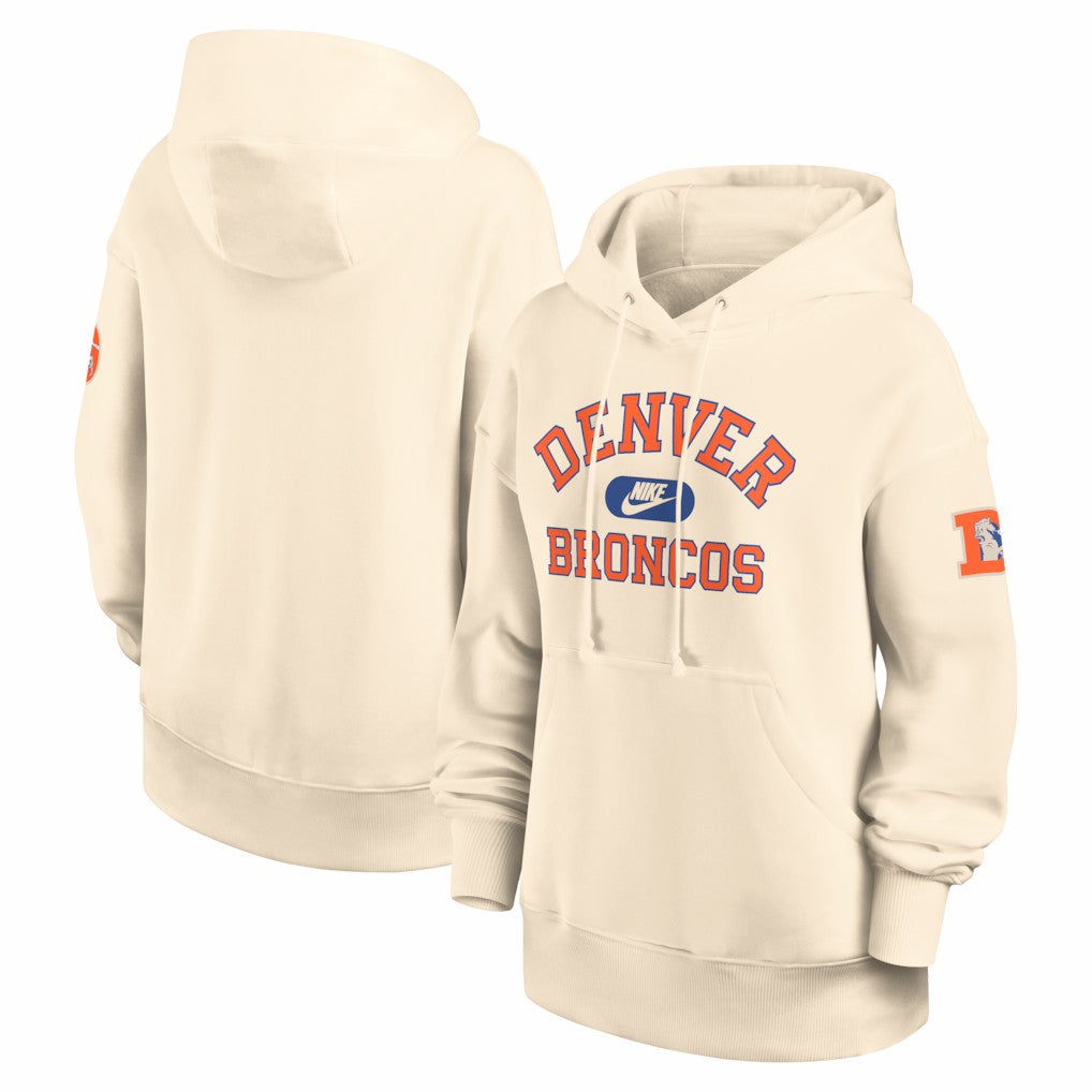 Denver Broncos Women's Oversized Legacy Phoenix Hoodie Natural | Nike for Sale